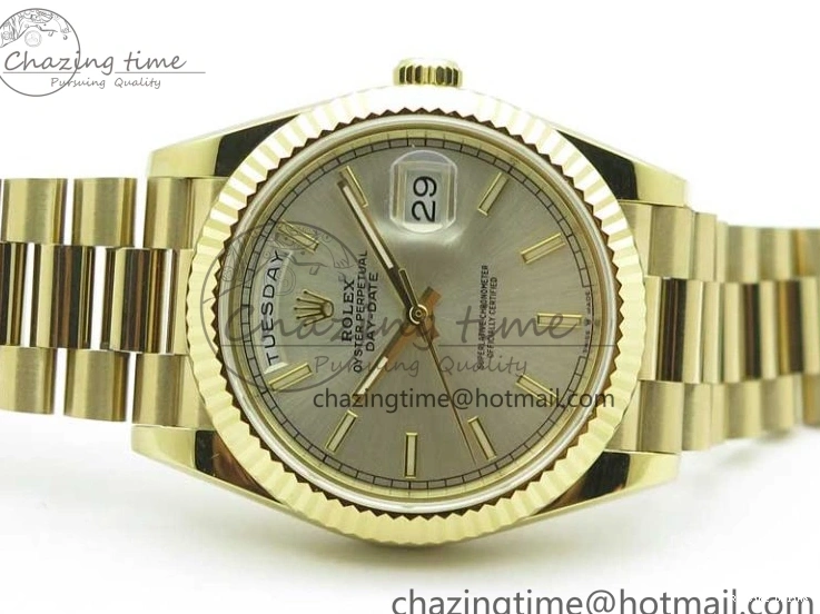 1218 Day-Date 40mm 228239 BP New Dial Version 904 YG Silver Stick Markers Dial on YG President Bracelet A Sophisticated 2807